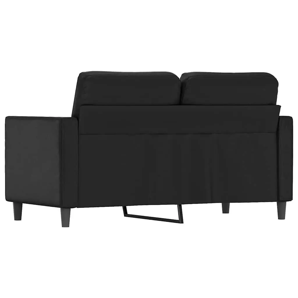 2-Seater Sofa Black 120cm Modern Living Room Couch Faux Leather Furniture