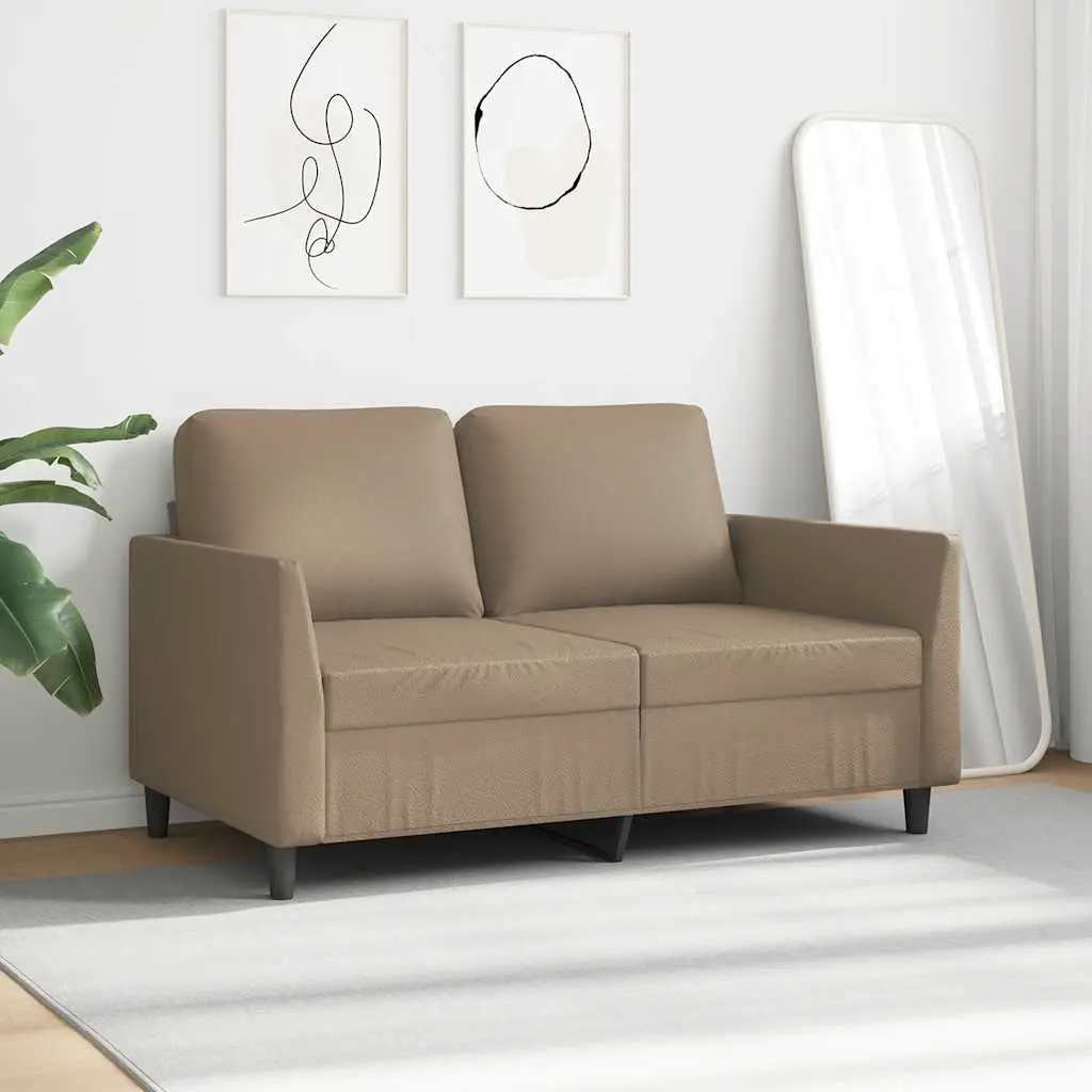2-Seater Sofa Faux Leather 120cm Brown Modern Couch