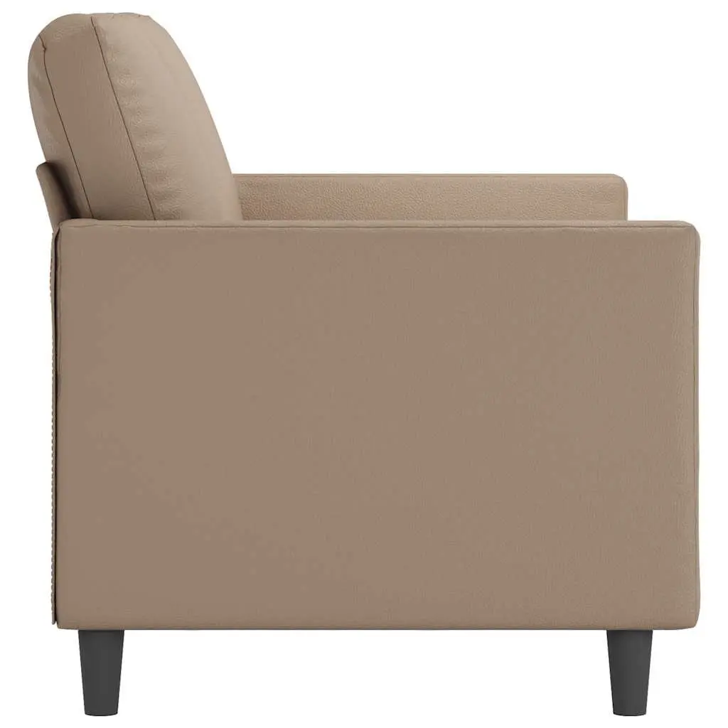2-Seater Sofa Faux Leather 120cm Brown Modern Couch