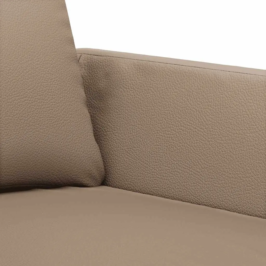 2-Seater Sofa Faux Leather 120cm Brown Modern Couch