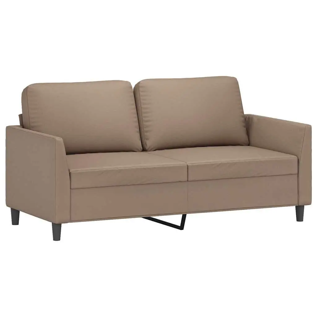 2-Seater Sofa Faux Leather 140cm Brown Modern Lounge Couch