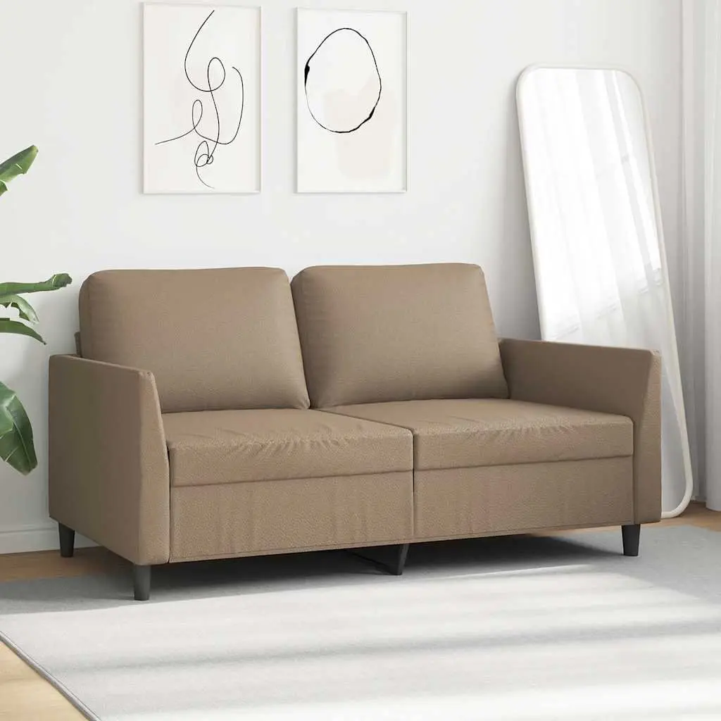 2-Seater Sofa Faux Leather 140cm Brown Modern Lounge Couch