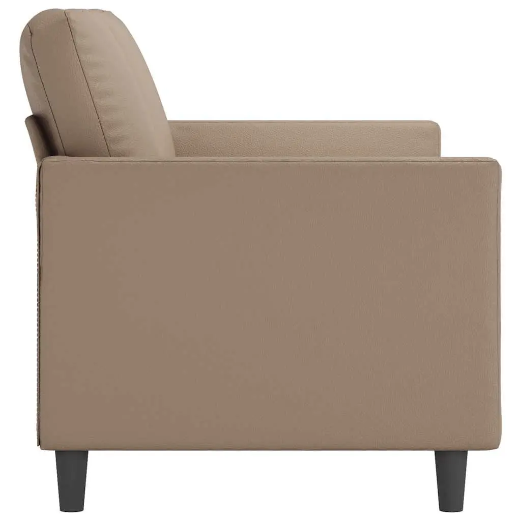2-Seater Sofa Faux Leather 140cm Brown Modern Lounge Couch
