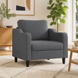 Sofa Chair Grey 60cm Fabric Single Seat Armchair Living Room Furniture Lounge