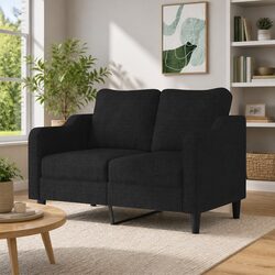 Practical Black Fabric 2-Seater Sofa for Cozy Spaces