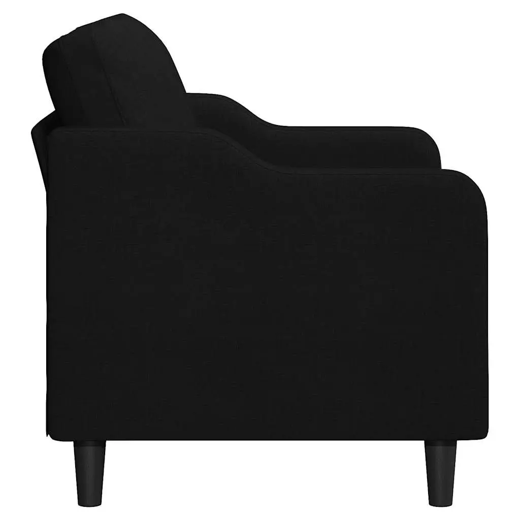 2-Seater Sofa Black Fabric 120cm Modern Living Room Couch Lounge Seat