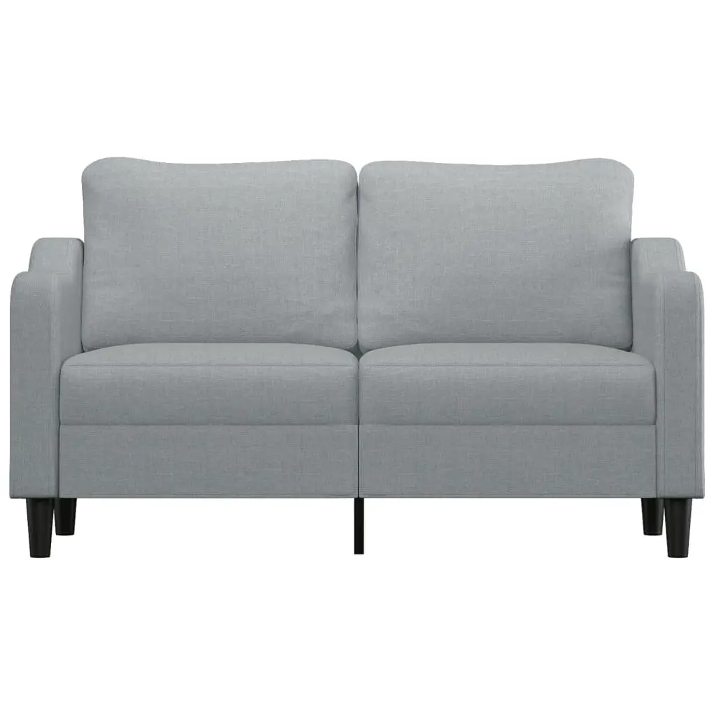 2-Seater Sofa Grey Fabric 140cm Living Room Couch Padded Armrests Modern Design
