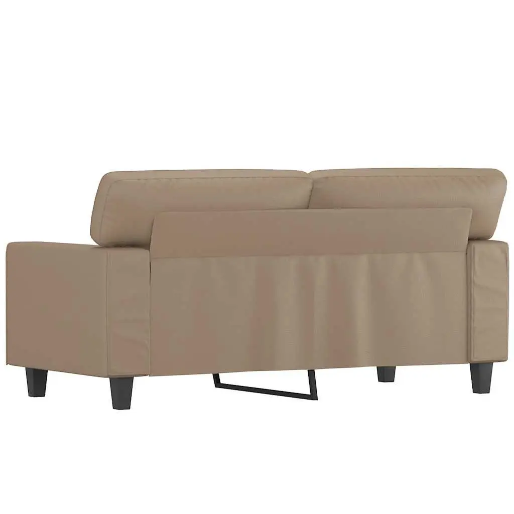 2-Seater Sofa Brown Faux Leather Modern Lounge Couch Living Room Furniture