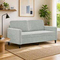 Functional Light Grey 2-Seater Sofa for Living Spaces