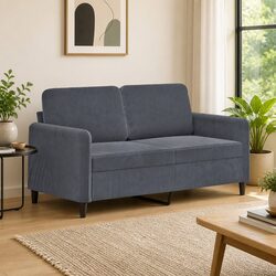 Practical 2-Seater Sofa for Your Living Room - Grey 140cm