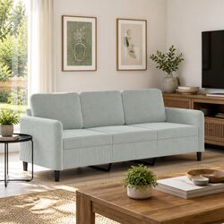Practical Grey Velvet Couch for Family Gatherings