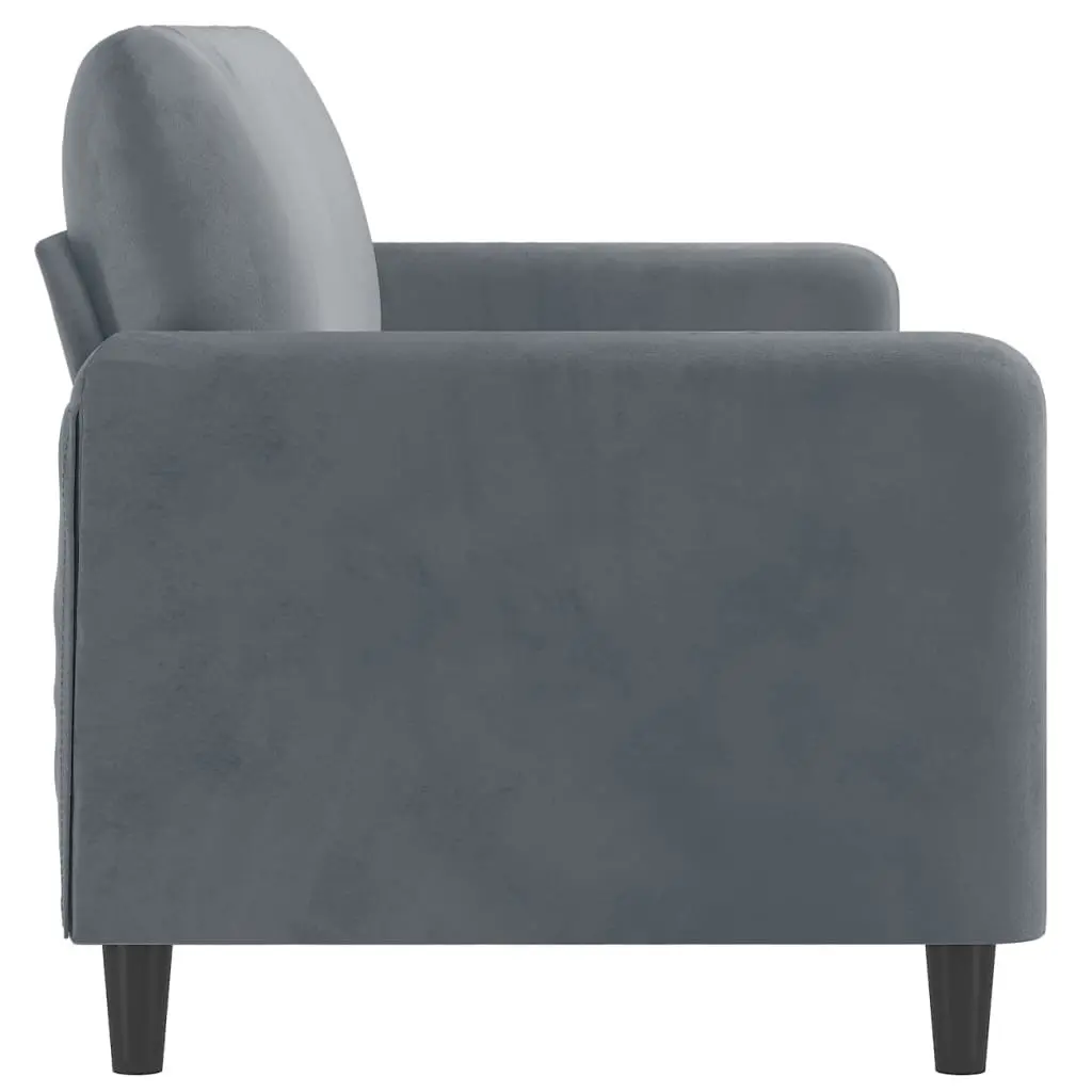 3-Seater Sofa Velvet 180cm Grey Modern Living Room Furniture