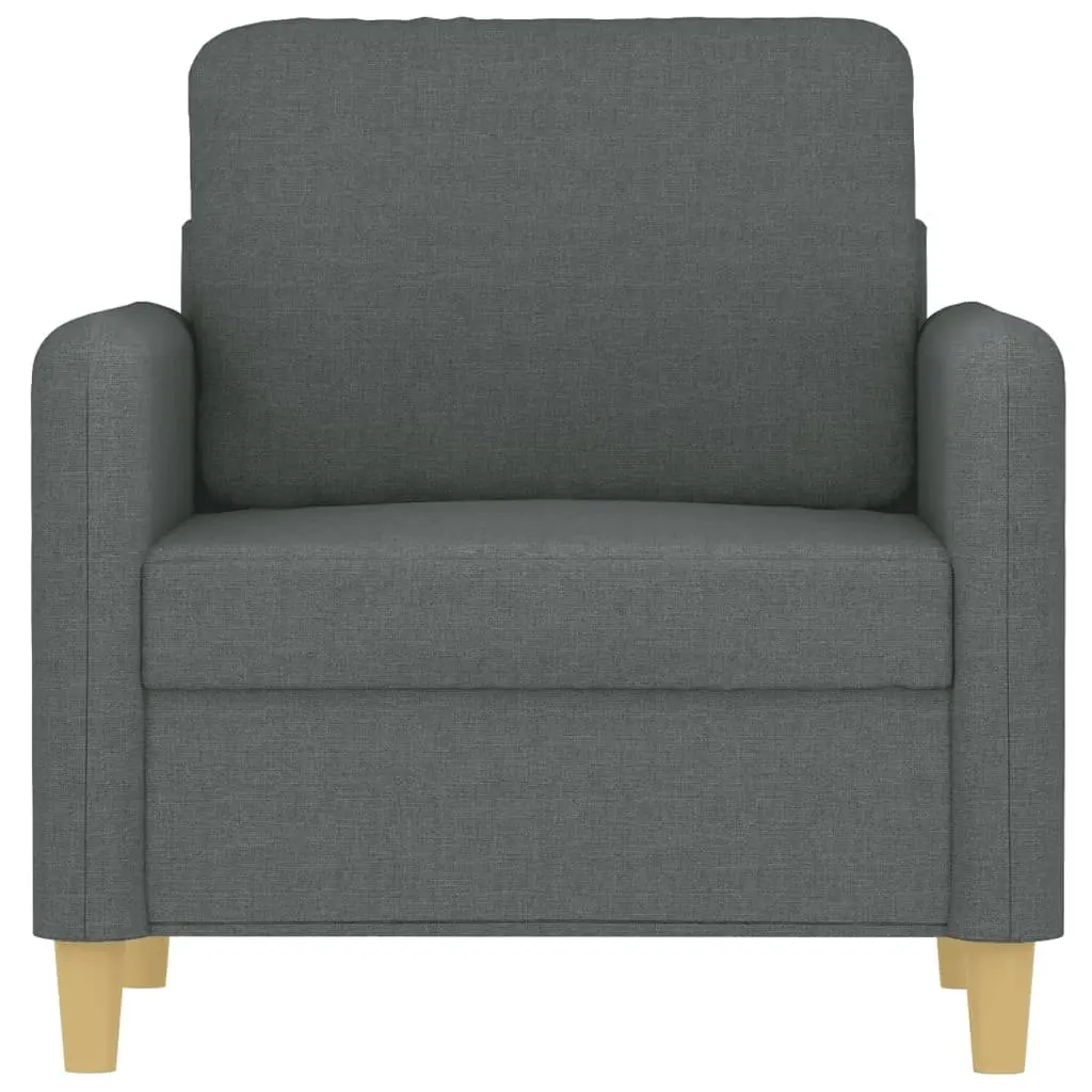 Fabric Sofa Chair Metal Frame 60cm Wide Grey Padded Seat