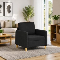 Practical Black Fabric Sofa Chair for Relaxation