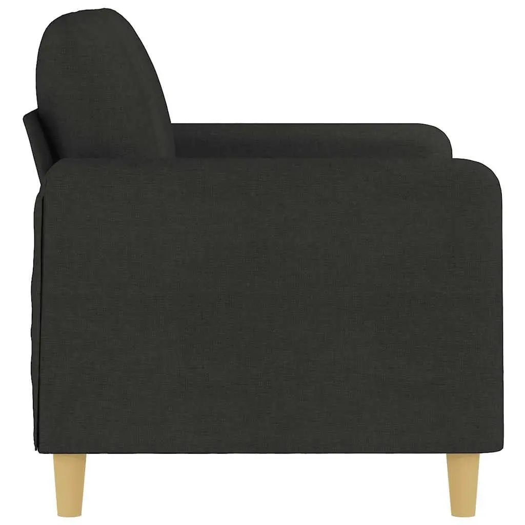 2-Seater Sofa Black 120cm Fabric Living Room Couch Armrest Back Cushions Modern