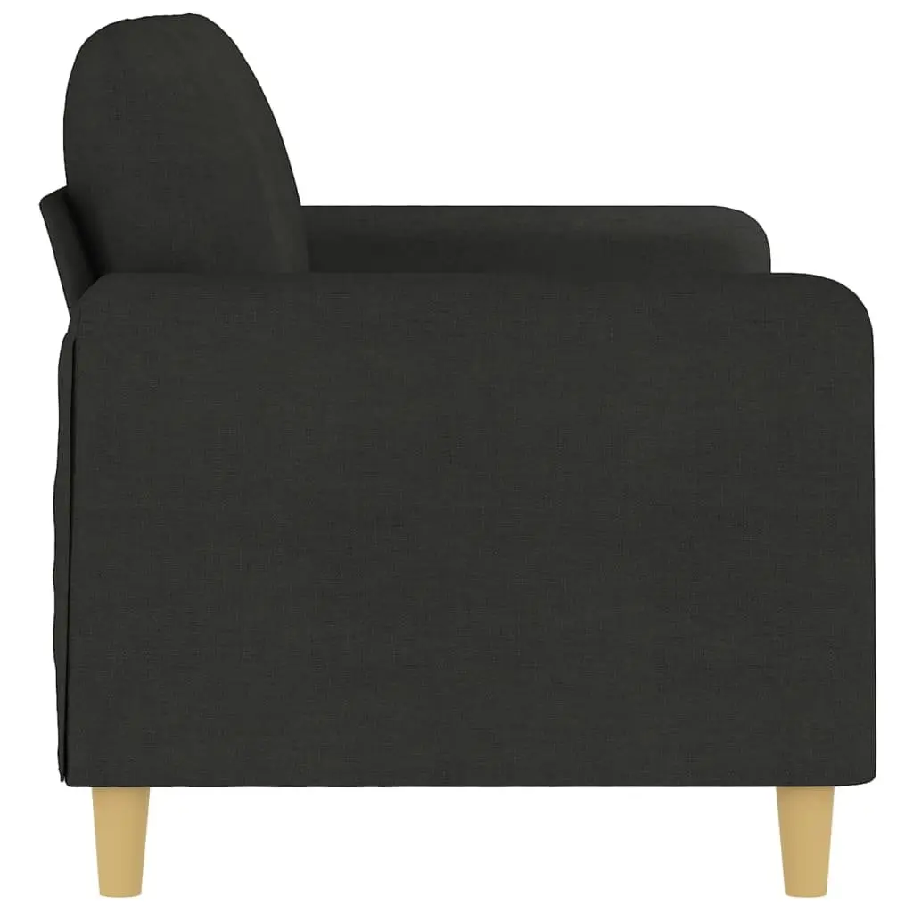 2-Seater Sofa Black 140cm Living Room Couch Fabric Upholstered Settee Modern