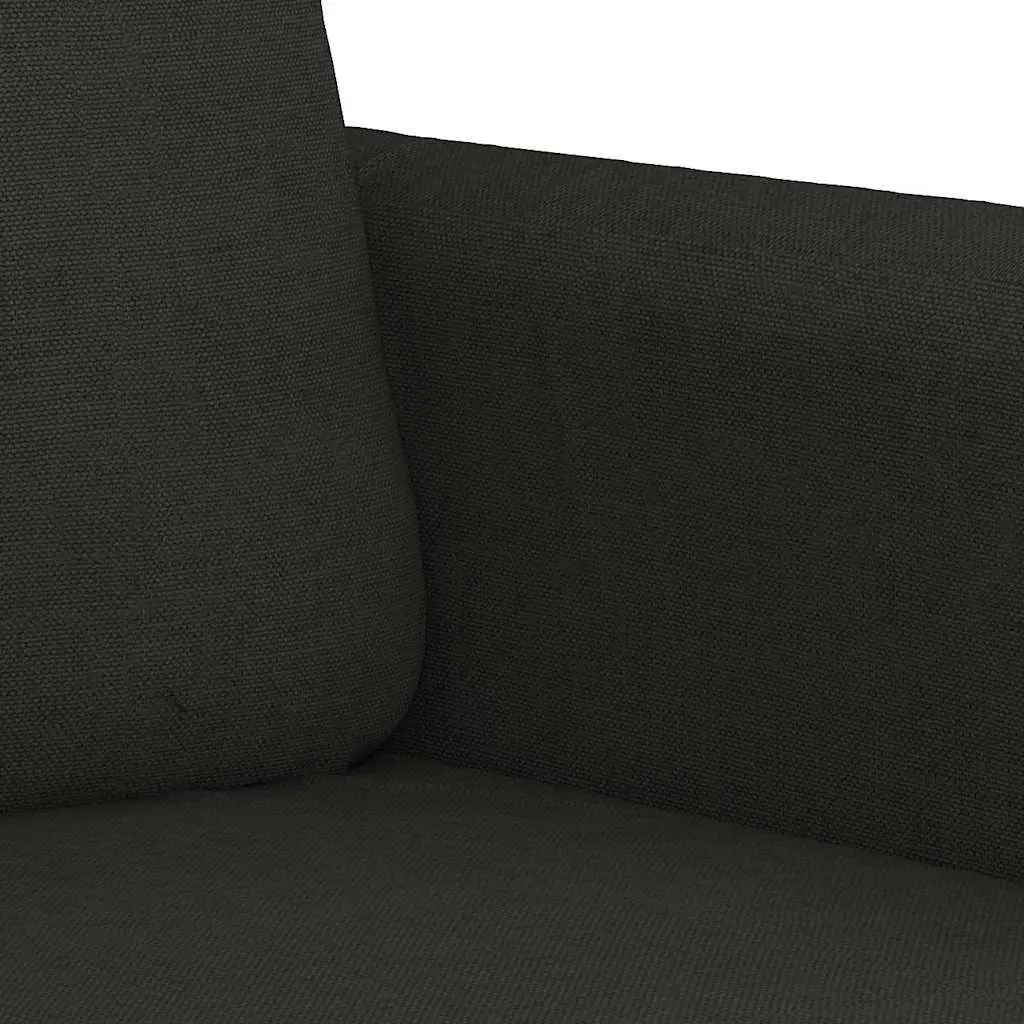 2-Seater Sofa Black 140cm Living Room Couch Fabric Upholstered Settee Modern