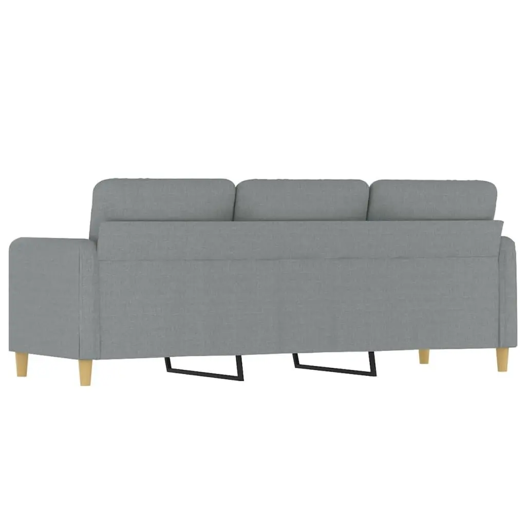 3-Seater Sofa Grey Fabric 180cm Upholstered Couch Living Room Furniture