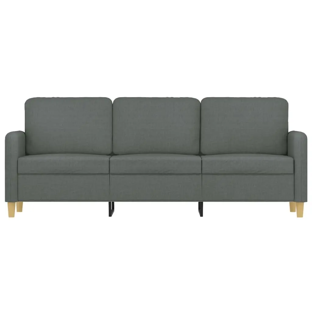 3-Seater Sofa Grey Fabric 180cm Living Room Couch Lounge Seat Furniture