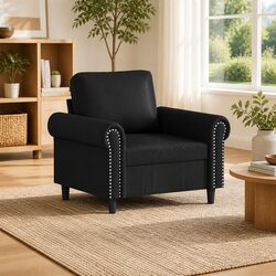 Practical Black Faux Leather Chair for Any Room