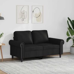 Practical 2-Seater Black Sofa for Any Living Room