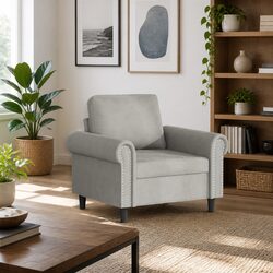 Versatile Grey Armchair for Relaxing or Entertaining