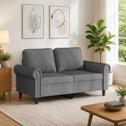 2-Seater Grey Sofa for Various Home Settings