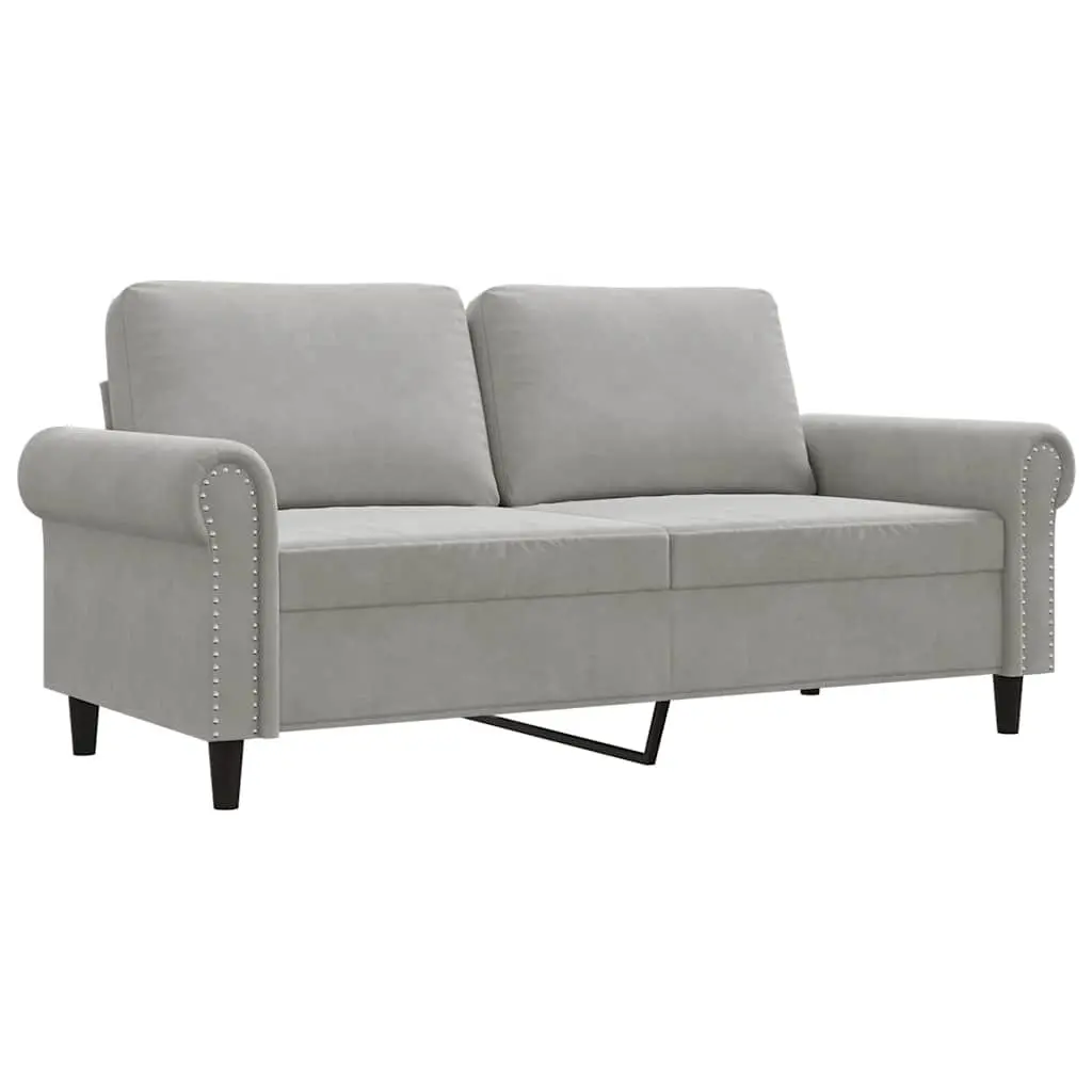 2-Seater Sofa Velvet 140cm Grey Modern