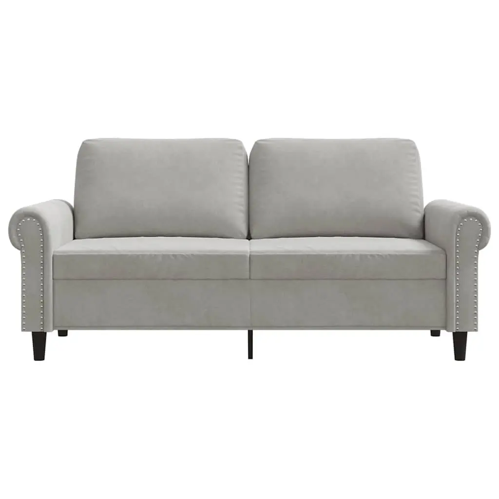 2-Seater Sofa Velvet 140cm Grey Modern