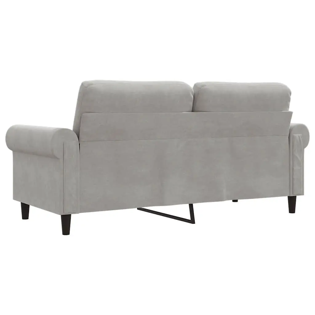 2-Seater Sofa Velvet 140cm Grey Modern
