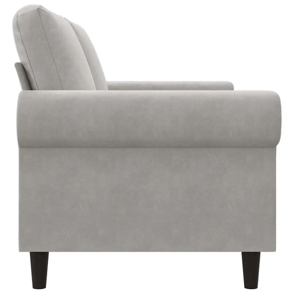 2-Seater Sofa Velvet 140cm Grey Modern