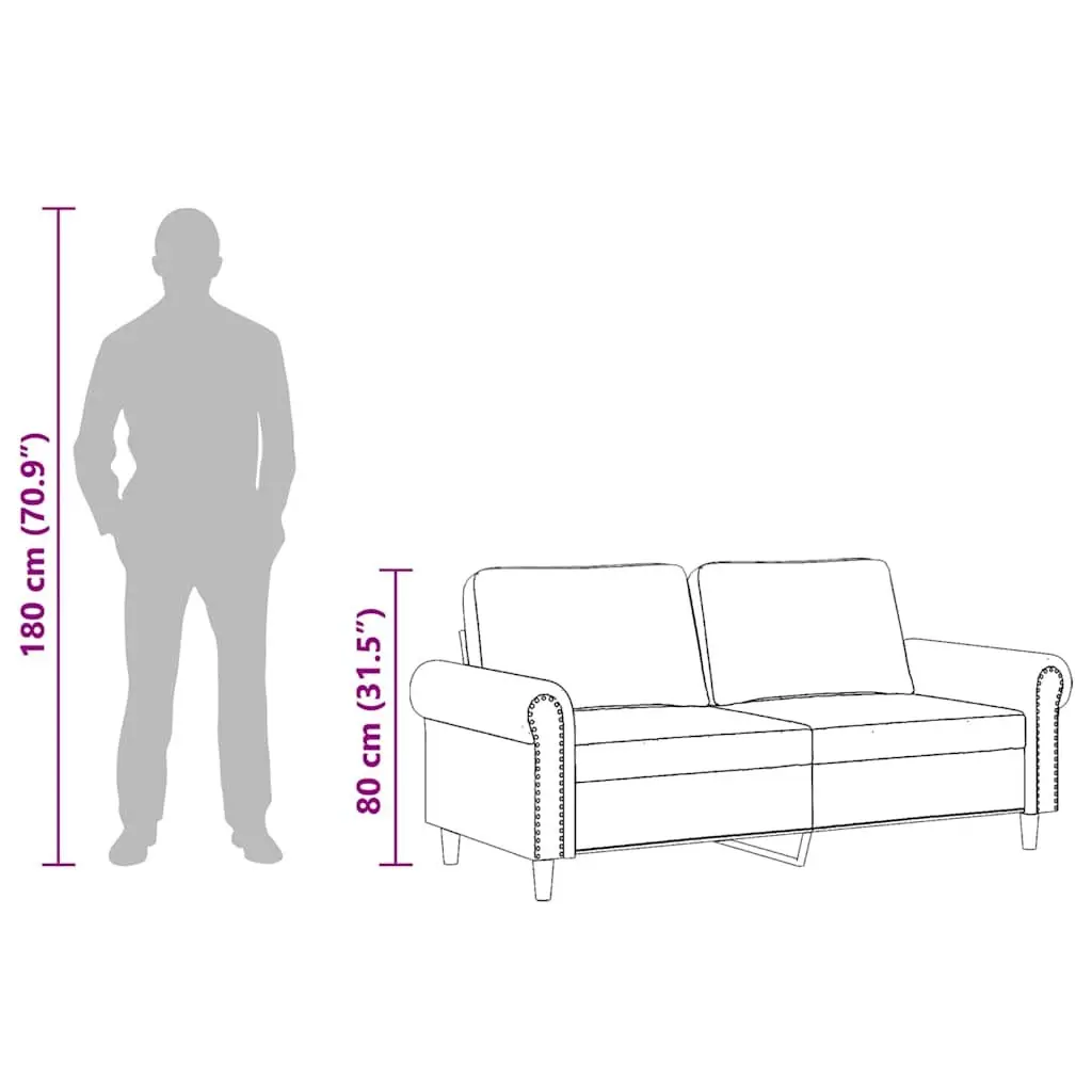 2-Seater Sofa Velvet 140cm Grey Modern