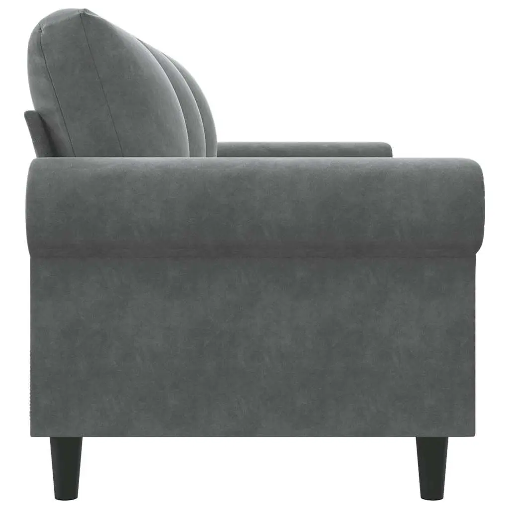 3-Seater Sofa Grey Velvet 180cm Living Room Couch Modern Design Comfortable