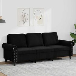 Ideal 3-Seater Black Sofa for Home Living Areas