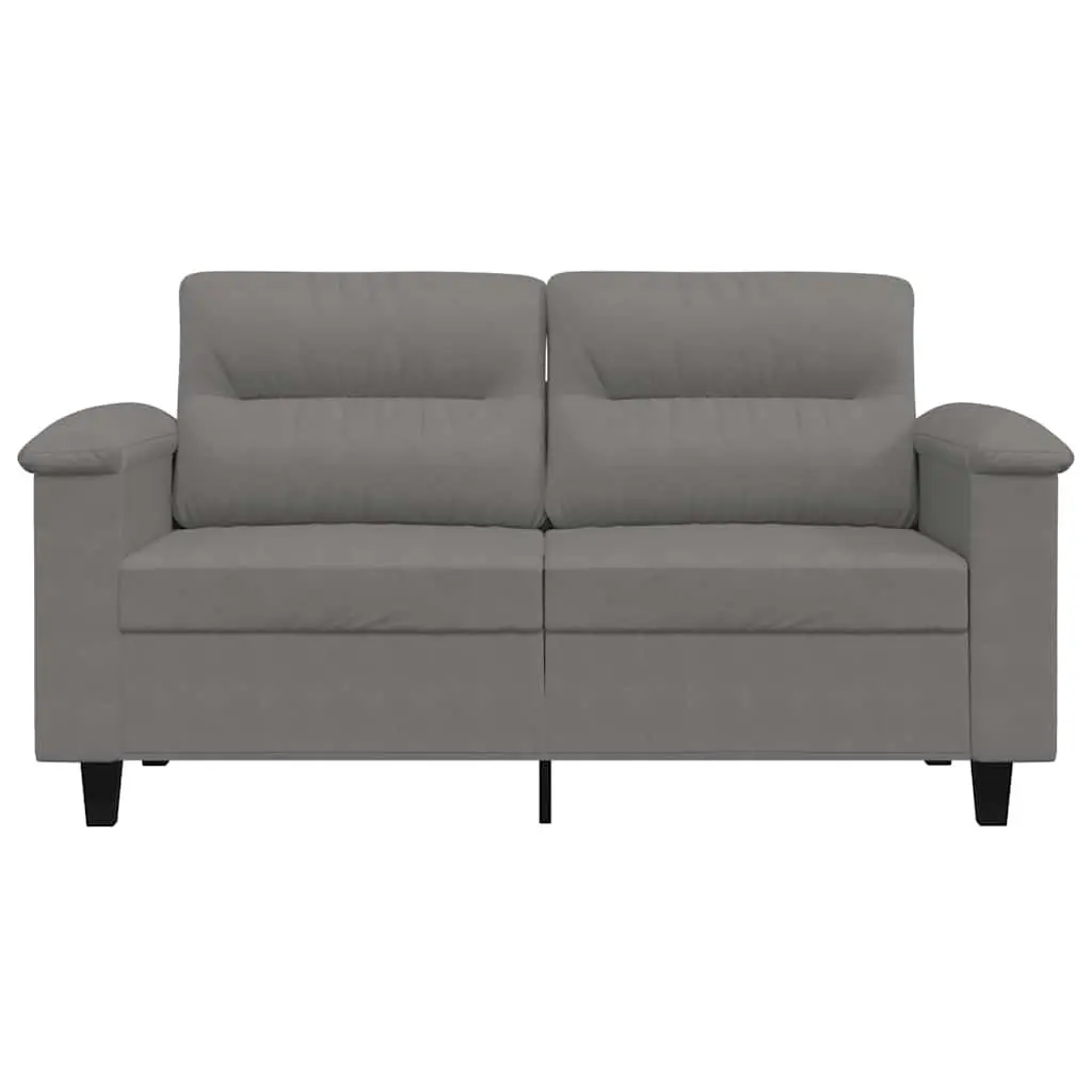 Grey Microfibre Upholstered 120cm 2-Seater Sofa Modern Couch