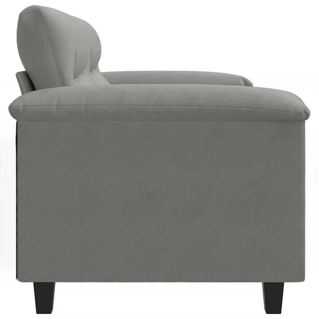 Grey Microfibre Upholstered 120cm 2-Seater Sofa Modern Couch