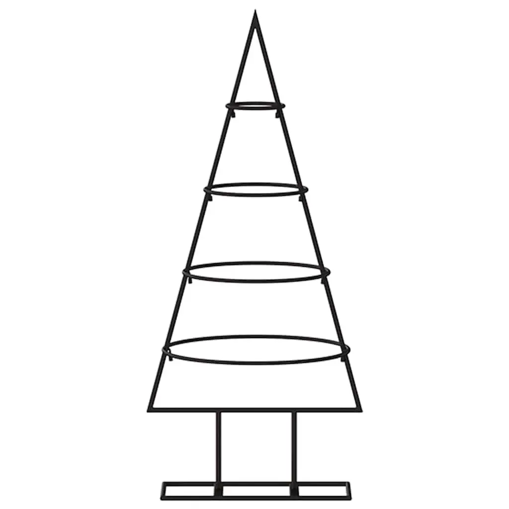 Metal Christmas Tree Decoration Frame Steel 60cm Black