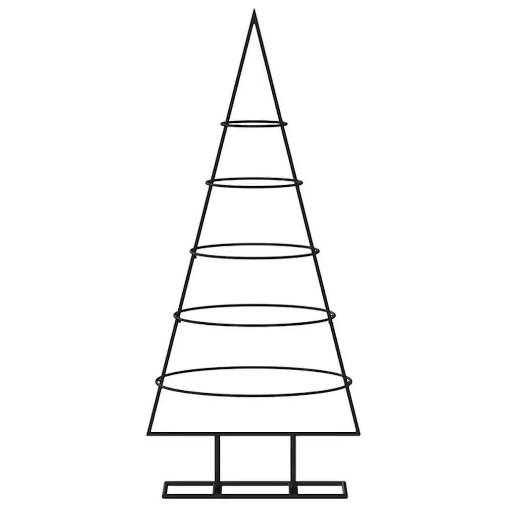 Metal Christmas Tree Decoration Stand Steel 90cm Black Modern DIY