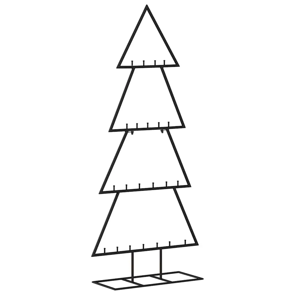 Metal Christmas Tree Frame Steel 125cm Black Modern DIY Decoration
