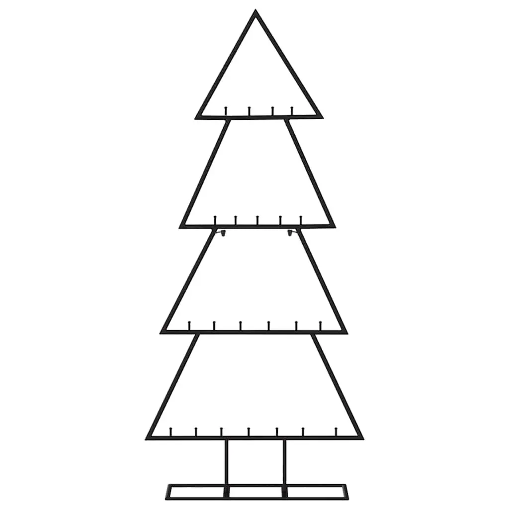 Metal Christmas Tree Frame Steel 125cm Black Modern DIY Decoration