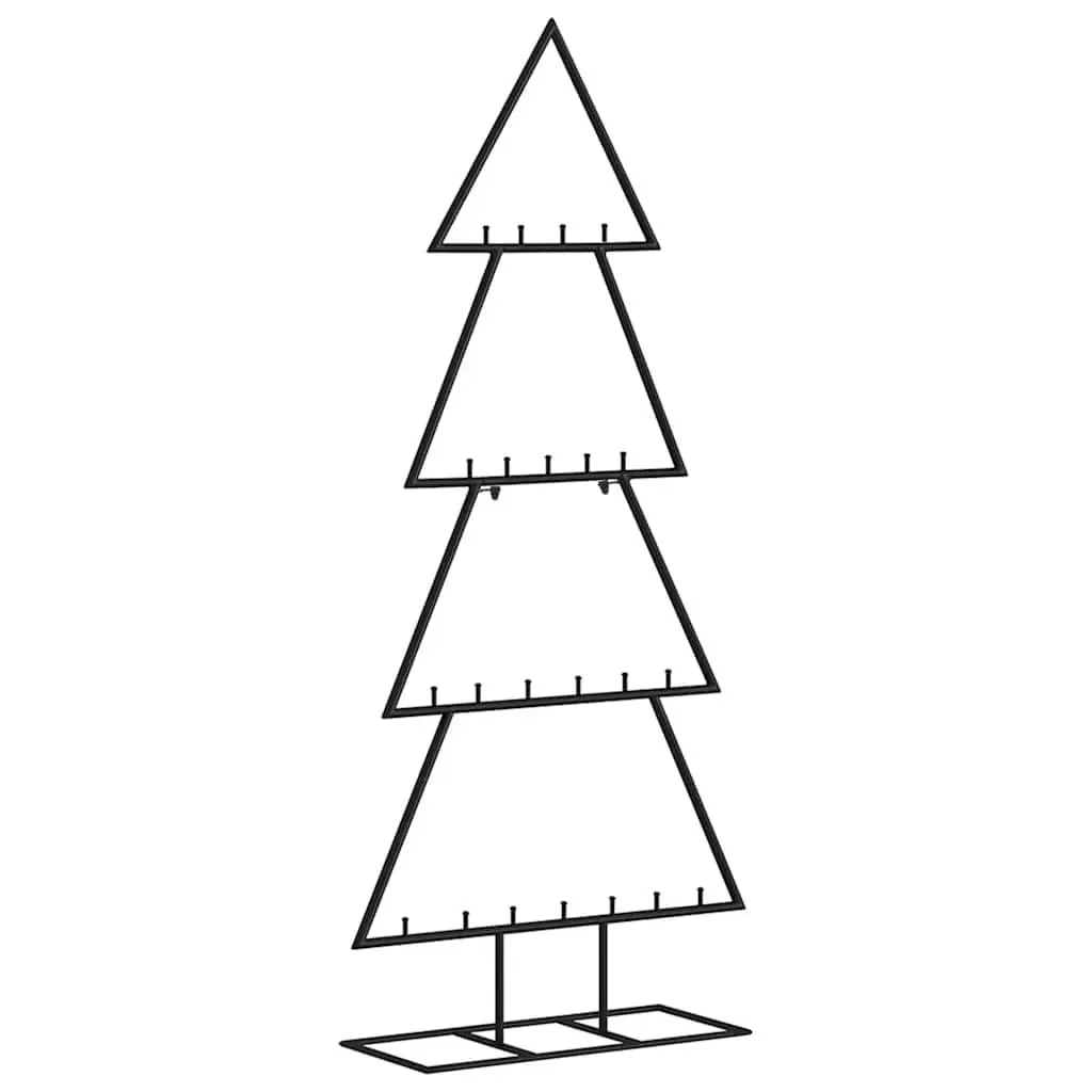 Metal Christmas Tree Frame Steel 125cm Black Modern DIY Decoration