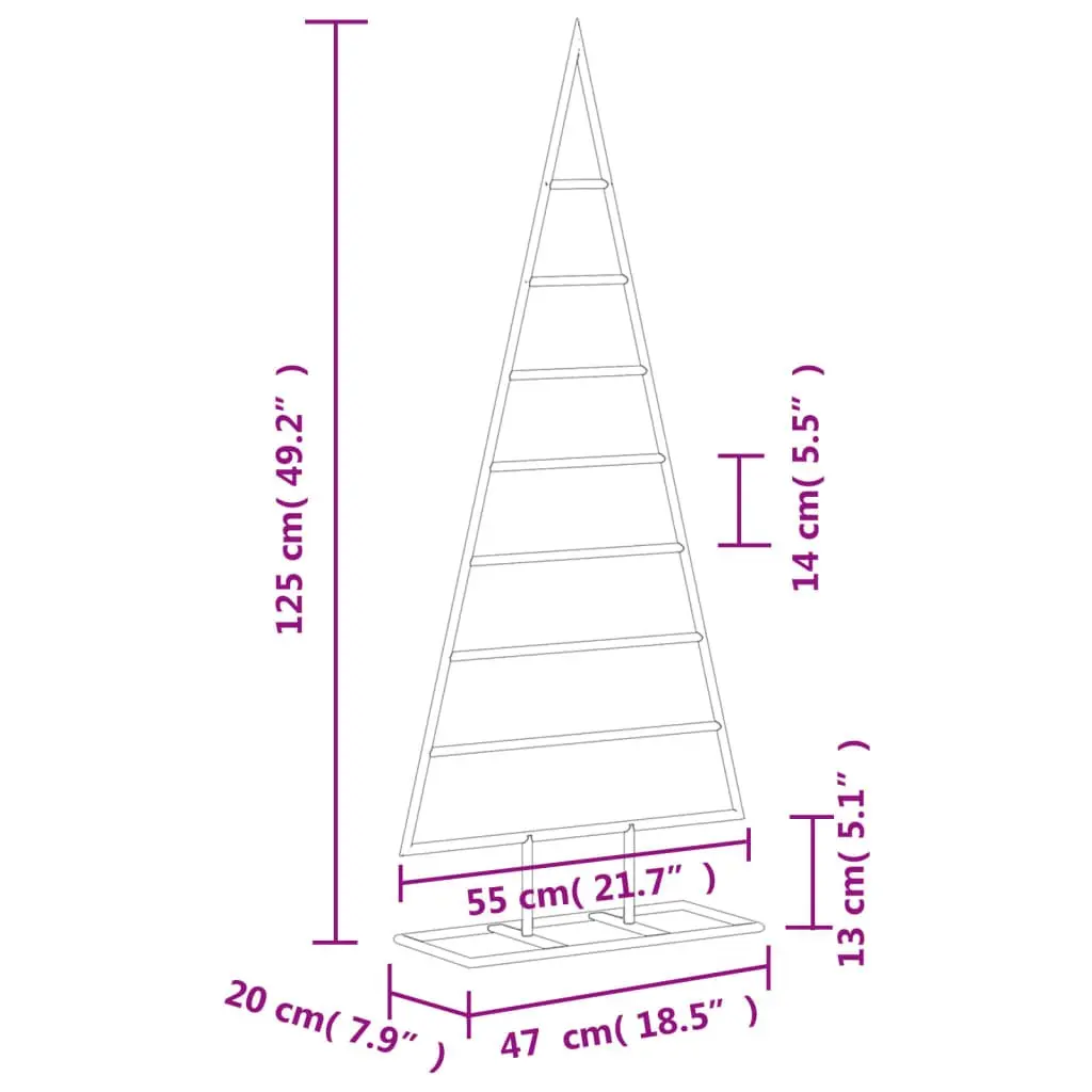 Metal Christmas Tree Frame Steel 125cm Black Modern DIY Holiday Decoration
