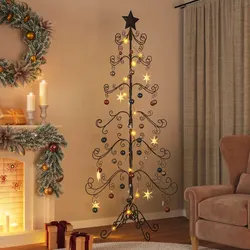 Practical Black Metal Christmas Tree Frame 215cm for Home