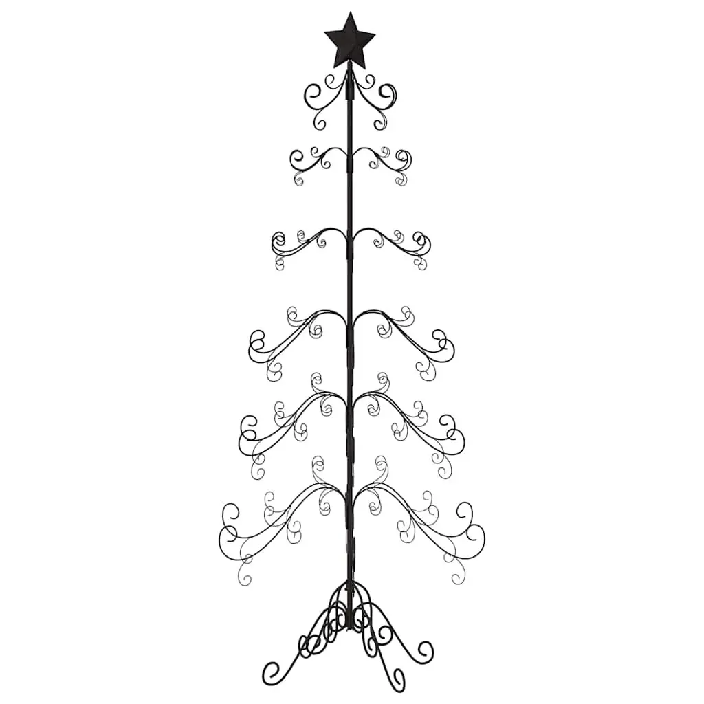 Christmas Tree Frame DIY Black Steel 215cm Customizable Holiday Decoration Stand