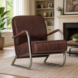 Versatile Brown Leather Sofa Chair for Everyday Use