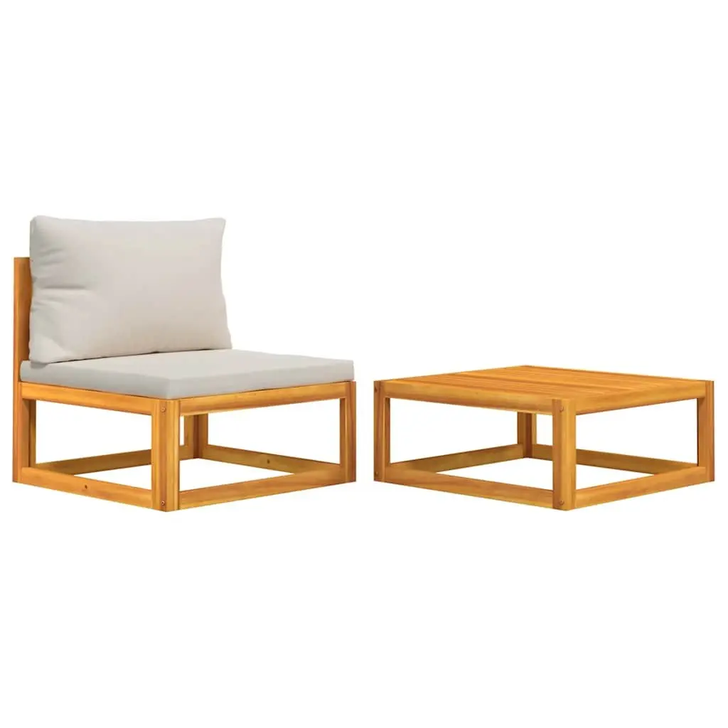 Outdoor Sectional Sofa Set with Coffee Table Cushions Grey Garden Lounge
