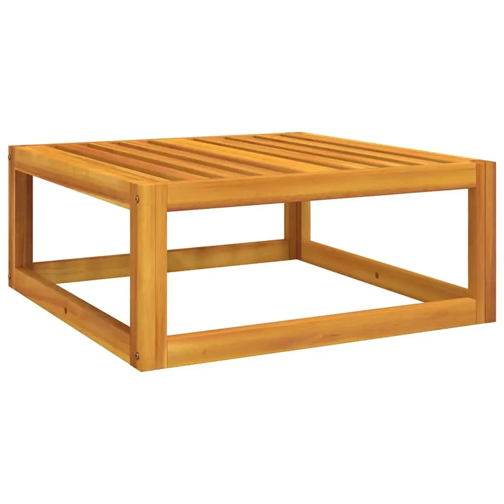 Outdoor Footrest Solid Acacia Wood Grey Cushion Garden Seating Ottoman