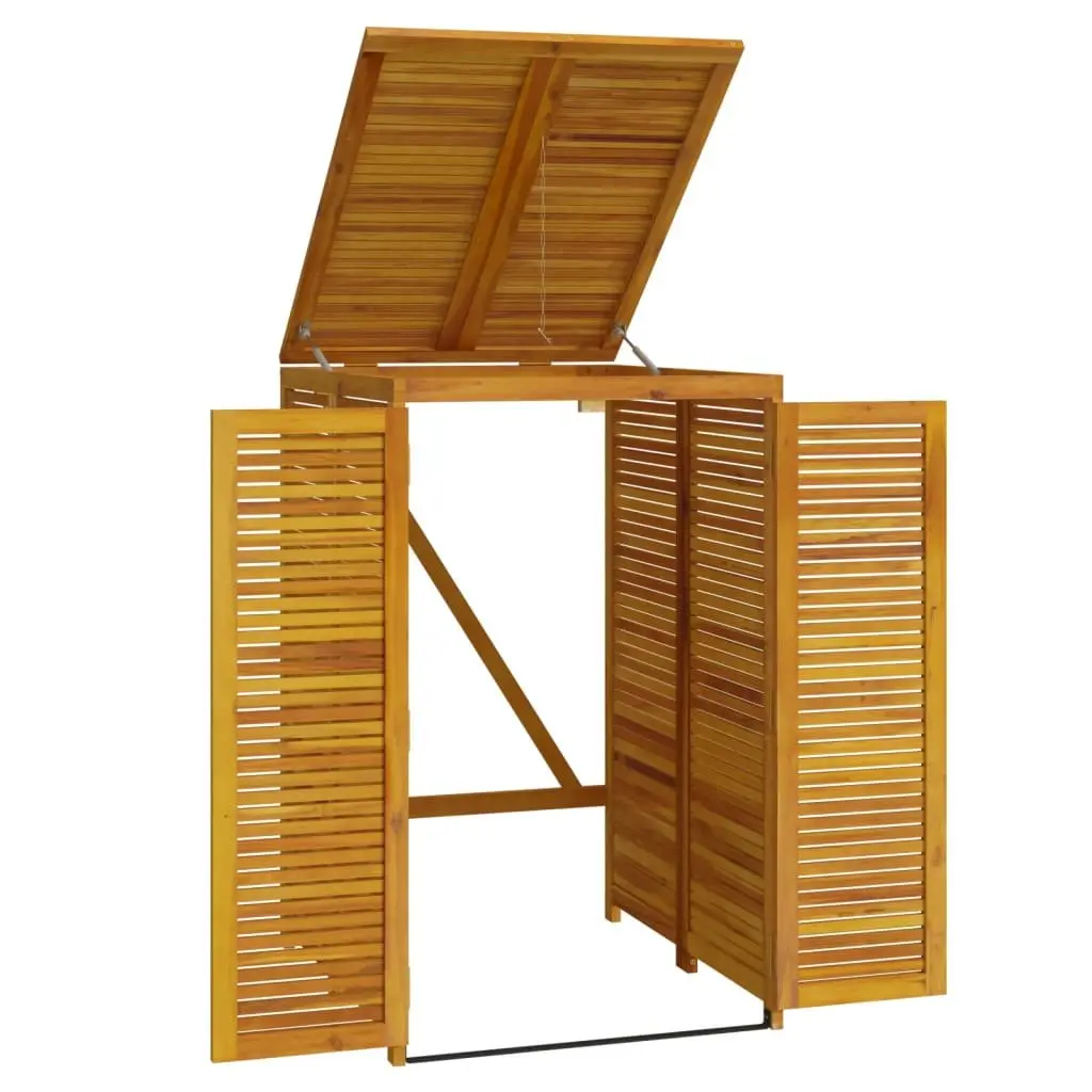 Solid Wood Garbage Bin Shed Single Waste Container Enclosure Garden Storage