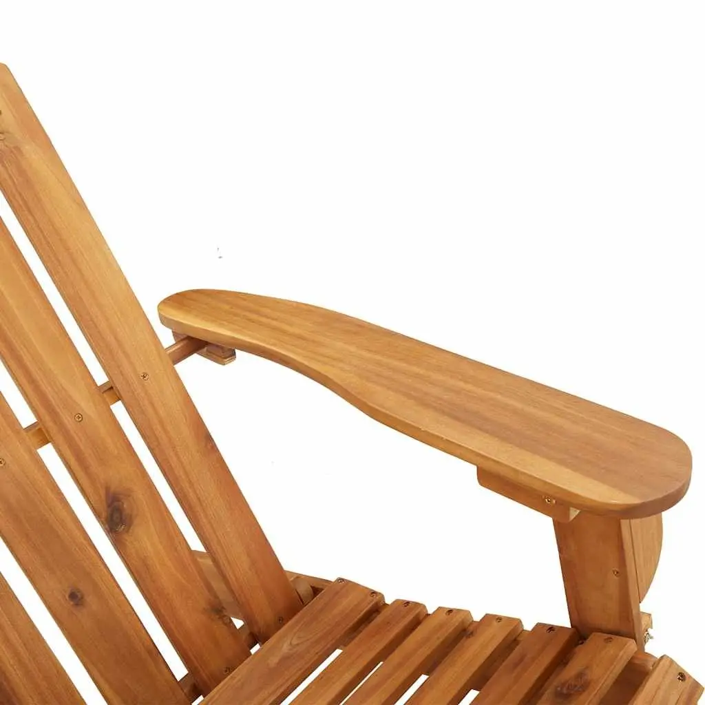 Adirondack Garden Chair Solid Acacia Wood Brown with Cushions Foldable