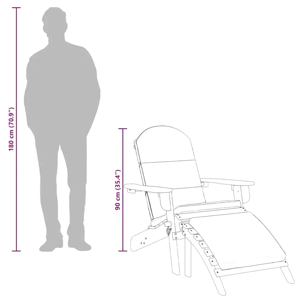 Adirondack Garden Chair with Footrest